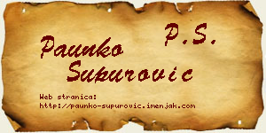 Paunko Supurović vizit kartica